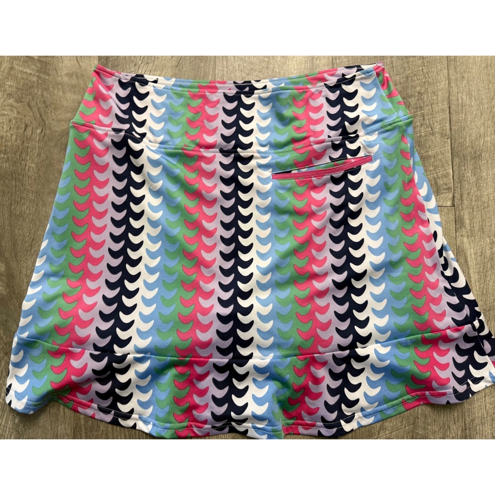 Golftini Reel It In-Short Women Multi Wavy Geometric Golf Skort Size Medium - Picture 4 of 5